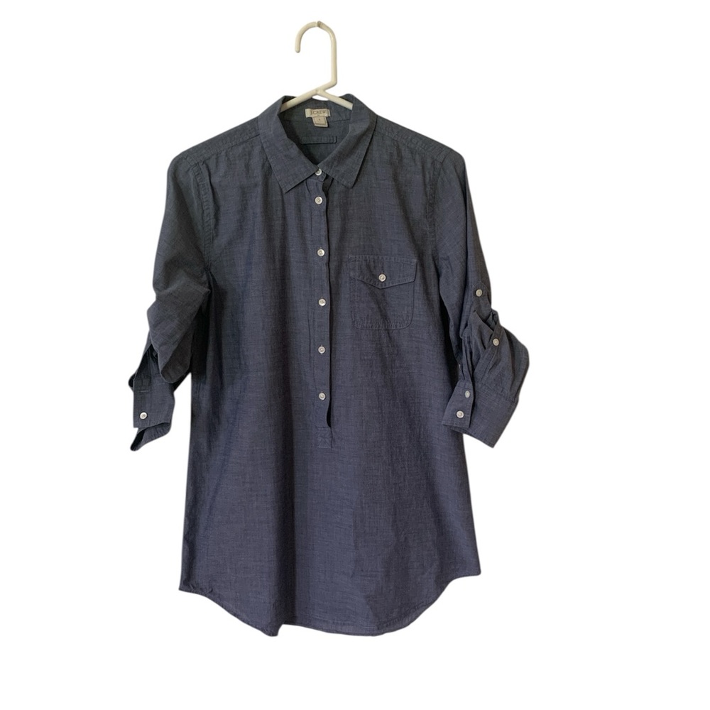 J. Crew Blue Casual Button Down Shirt with Classic Collar